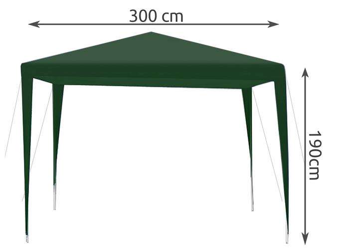 Pavilon sátor acél vázszerkezettel 3x3m zöld