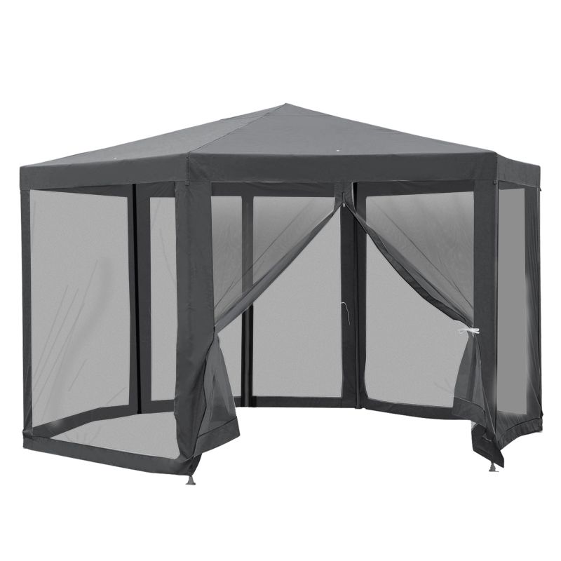 Komplett pavilon sátor fém váz + szúnyoghálós oldalfalak grey