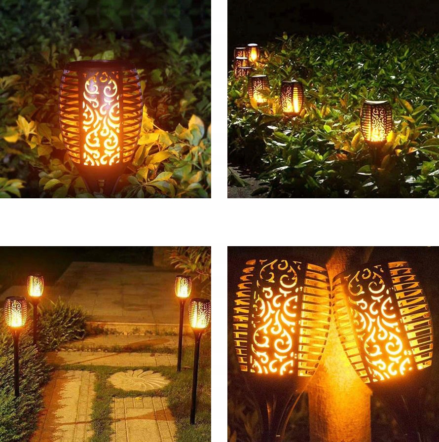 4db Valósághű lángokat imitáló szolár LED fáklya lámpa 51cm