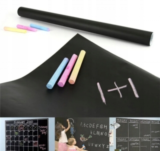 Krétával írható öntapadós falmatrica tábla krétákkal fekete